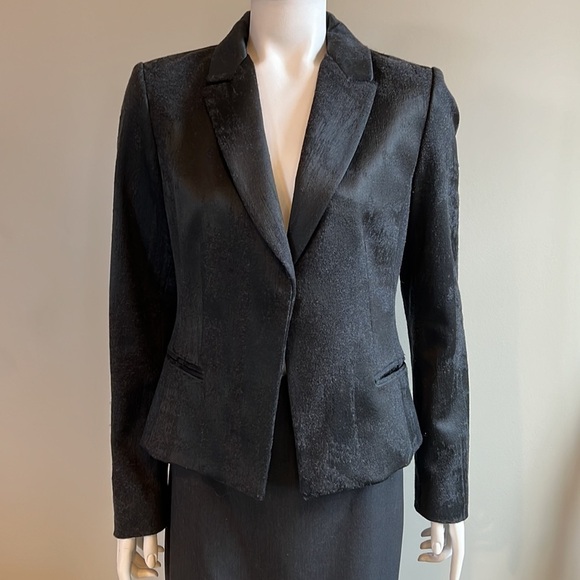 Elie Tahari Textured Black Suit Blazer 10 - Picture 2 of 14